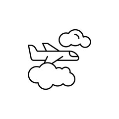 Aufkleber - Plane, flight, clouds icon. Simple line, outline vector elements of tourism for ui and ux, website or mobile application