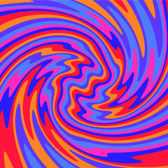 Poster - 1960s Hippie Wallpaper Design. Trippy Retro Background for Psychedelic 60s-70s Parties with Bright Acid Rainbow Colors and Groovy Geometric Wavy Pattern in Pop Art style.