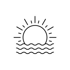 Aufkleber - Sunset, sea, travel icon. Simple line, outline vector elements of tourism for ui and ux, website or mobile application
