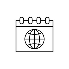 Aufkleber - Calendar, global, travel icon. Simple line, outline vector elements of tourism for ui and ux, website or mobile application