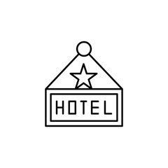 Poster - Hotel, sign, travel icon. Simple line, outline vector elements of tourism for ui and ux, website or mobile application