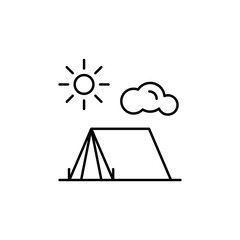 Poster - Tent, travel, cloud icon. Simple line, outline vector elements of tourism for ui and ux, website or mobile application