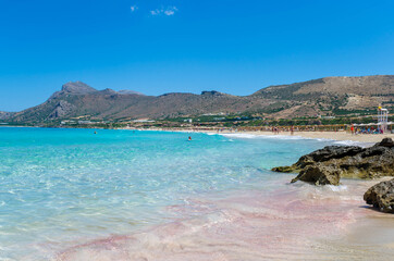 falasarna beach, one of the most famous beaches of crete located in the kissamos province, at the no