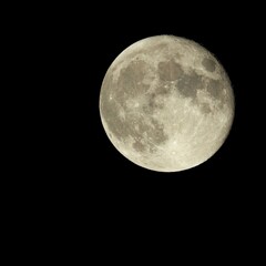 Canvas Print - Beautiful full moon gleaming in the dark