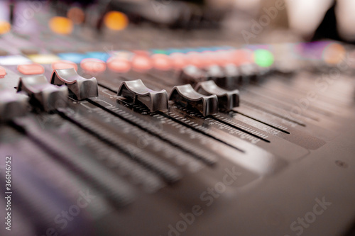 Obraz Dibond buttons equipment for sound mixer control, equipment for sound mixer control, electornic device