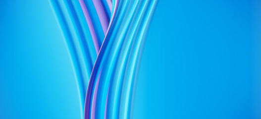 Poster - Minimal background for soft and smooth concept. Blue and pink cream ripple surface background. 3d rendering illustration.