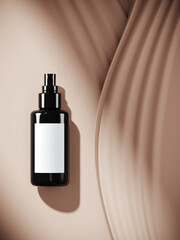 Poster - Minimal background for soft and smooth concept. Cream ripple surface background. 3d rendering illustration. Object isolate clipping path included.