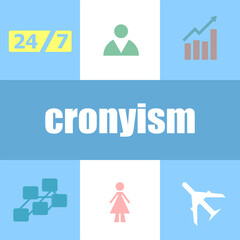 Poster - word cronyism. business concept . can be used for workflow layout, diagram, business step options, b