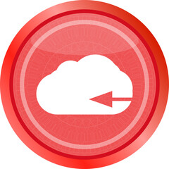 Poster - Upload from cloud icon. Upload button. Load symbol