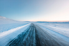 Country Road In Winter, Berlevag, Norway