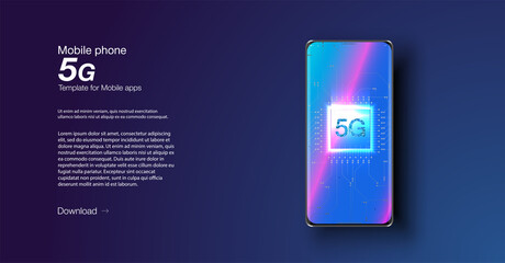 Poster - 5G new wireless internet wifi connection. Smart city or intelligent building isometric vector concept. Building automation with computer networking illustration