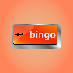Poster - bingo enter button on computer keyboard keys