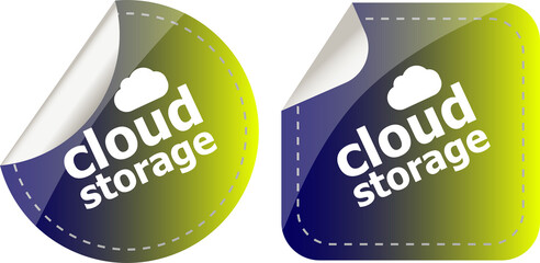 Poster - cloud storage - cloud computing icon stickers set