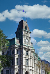 Wall Mural - Clock Tower on Stone Building in Quebec City, Quebec, Canada
