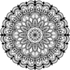 Poster - Creative mandala design. Black and white mandala.Mandalas for coloring book. decorative element.