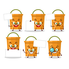 Wall Mural - Halloween bucket cartoon character bring information board