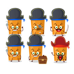 Sticker - Cartoon character of halloween bucket with various pirates emoticons