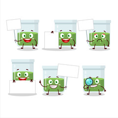 Poster - Green potion cartoon character bring information board