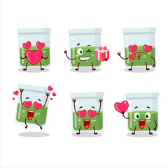 Canvas Print - Green potion cartoon character with love cute emoticon