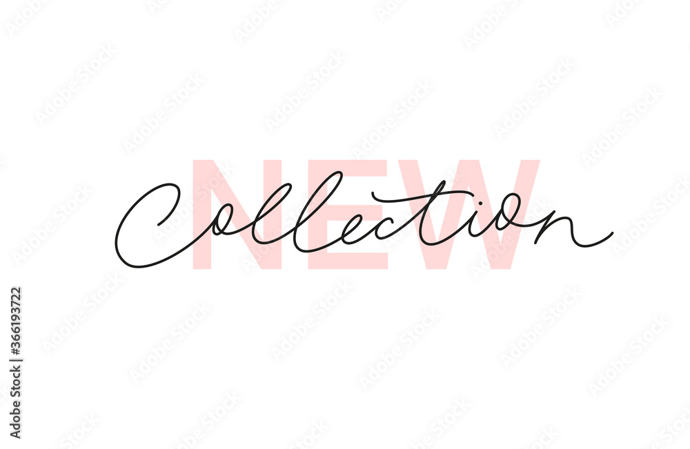 New collection continuous line vector lettering. Modern slogan ...