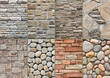Different types of masonry.Building.stone ornament
