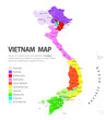 Vietnam map with area detail on white background