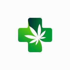 Sticker - CBD medicine vector template, cannabis medicine vector