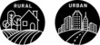 Rural and urban flat icon