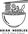 Modern minimalistic flat design Asian Noodle icon  - noodles line art vector illustration