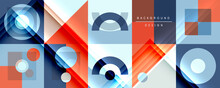 Neo memphis geometric pattern with circles, squares and lines. Pop art abstract background for covers, banners, flyers and posters and other templates