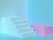 © NARUEDOL - pink blue scene 3d rendering staircase stage