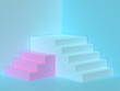 © NARUEDOL - pink blue scene 3d rendering staircase stage