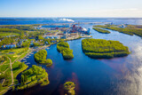 Fototapeta Miasto - Aerial drone photo of Oulu, Finland