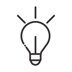 Poster - bright light bulb electricity line style icon