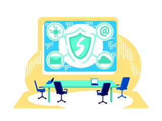 Poster - Cyber control flat concept vector illustration
