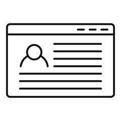 Poster - Storyteller web page icon. Outline storyteller web page vector icon for web design isolated on white background