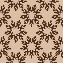 Beige And Brown Floral Seamless Background