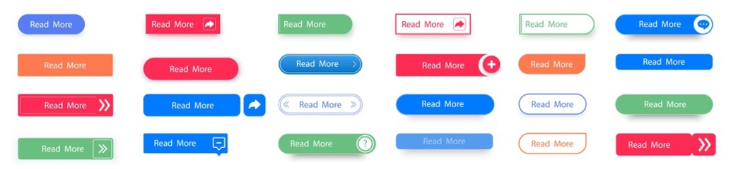 Poster - colorful web buttons set isolated on white background. call to action buttons. modern collection for