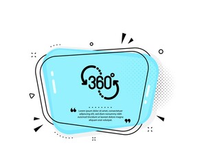 Aufkleber - 360 degree icon. Quote speech bubble. VR technology simulation sign. Panoramic view symbol. Quotation marks. Classic 360 degree icon. Vector