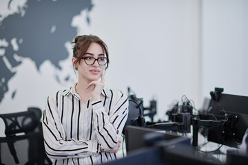 Poster - portrait of businesswoman with glasses