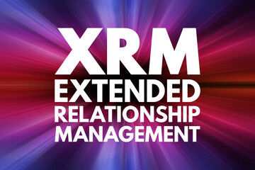 Poster - XRM - Extended Relationship Management acronym, business concept background