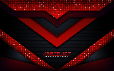 Wall Mural - digital modern dark and red with futuristic shape background.