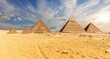 Egypt, famous Pyramids of Giza, desert view