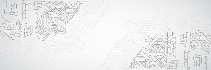 wide high-tech circuit board design. innovation concept. abstract futuristic communication vector il