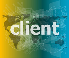Poster - SEO web design concept: client on business digital background