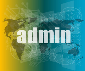 Poster - admin words on digital touch screen interface
