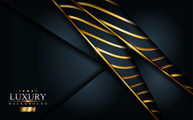 Luxury dark background with golden lines composition. Graphic design element.