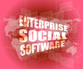 Poster - enterprise social software, interface hi technology, touch screen