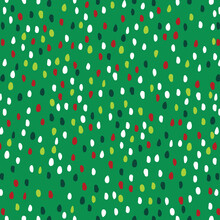 Seamless Christmas Background With Abstract Dots Red And Green Color