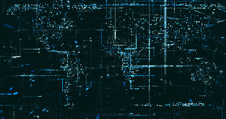 Wall Mural - abstract digital network data background, 3d rendering